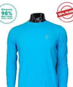 Camisa Térmica de Proteção Solar UV50+ - Unissex - Azul Água
