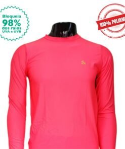 Camisa Térmica de Proteção Solar UV50+ - Unissex - Rosa Cristal