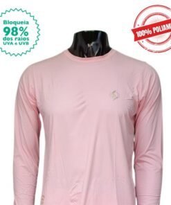 Camisa Térmica de Proteção Solar UV50+ - Unissex - Rosa Bebê